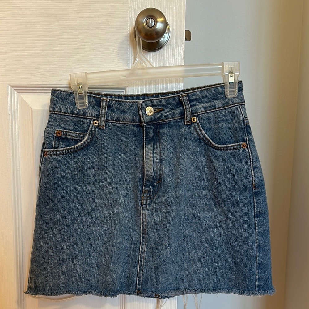 Topshop Blue Denim Skirt